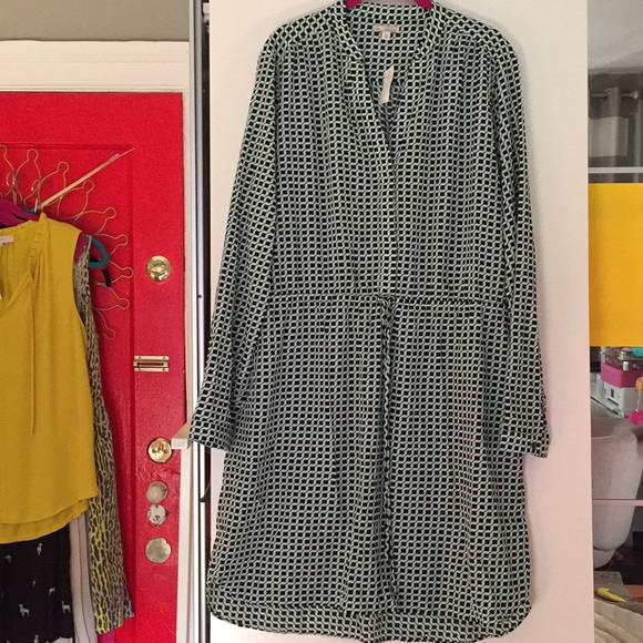 NWT GAP geometric print, cinch tie-waist dress - Picture 2 of 5